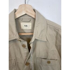 Folk Clothing Herrington Twill Herringbone 4 pocket Stone Shacket Mens Large NWT